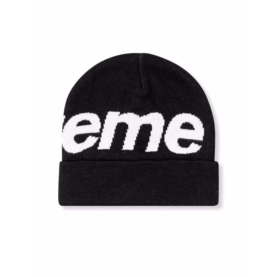 Supreme Big Logo Beanie Hats Black | IL111XF