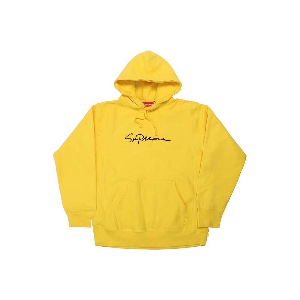 Supreme Classic Script Hooded Sweatshirts Yellow | IL269VD