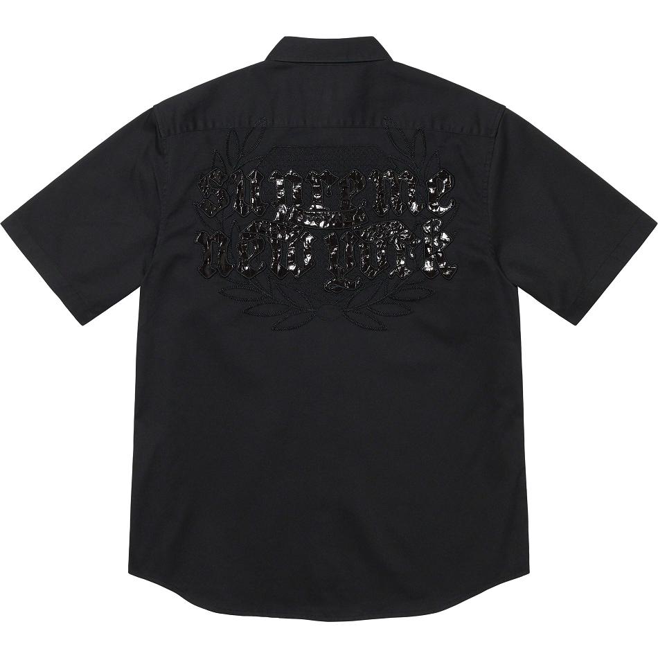 Supreme Croc Patch S/S Work Shirts Black | IL387AP