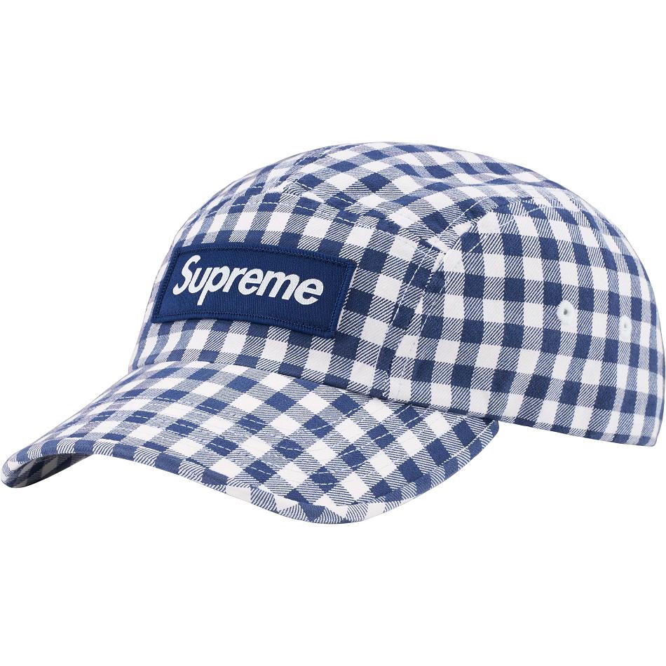 Supreme Gingham Camp Cap Hats Blue | IL115NB