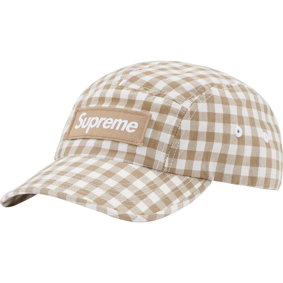 Supreme Gingham Camp Cap Hats Brown | IL117QZ