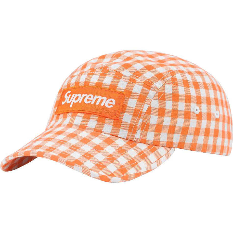 Supreme Gingham Camp Cap Hats Orange | IL118WY