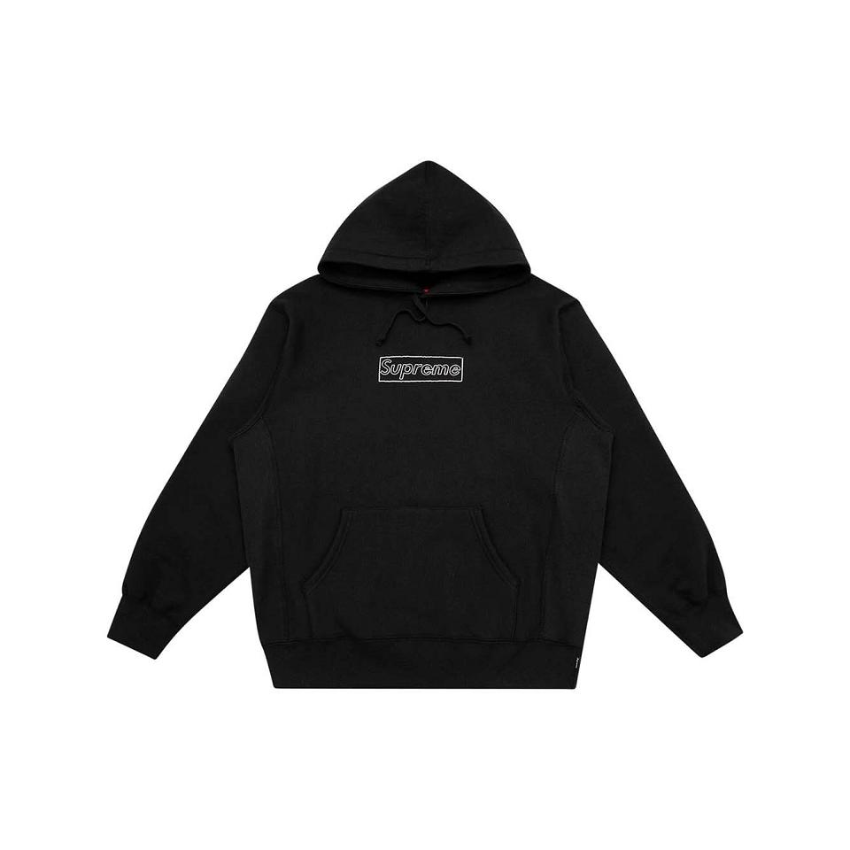 Supreme Kaws Chalk Logo Hoodie Black | IL478BC