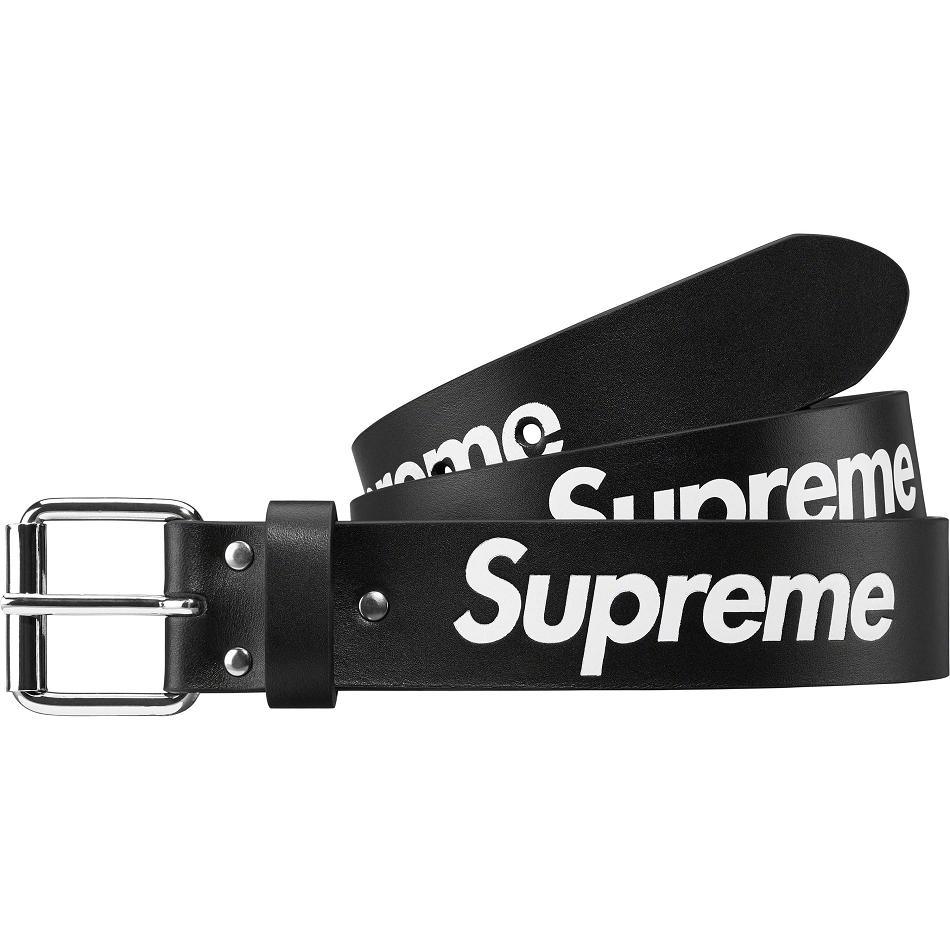 Supreme Repeat Leather Belt Belts Black | IL162ZG