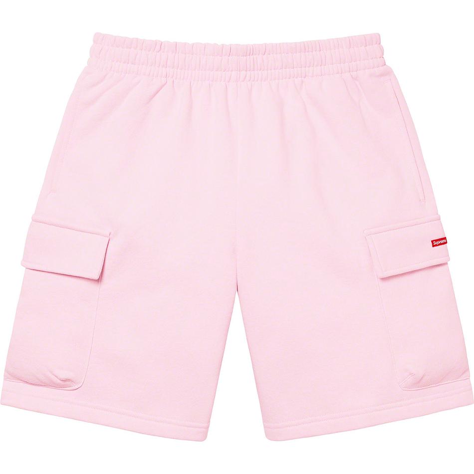 Supreme Small Box Baggy Cargo Sweat Shorts Pink | IL367JJ