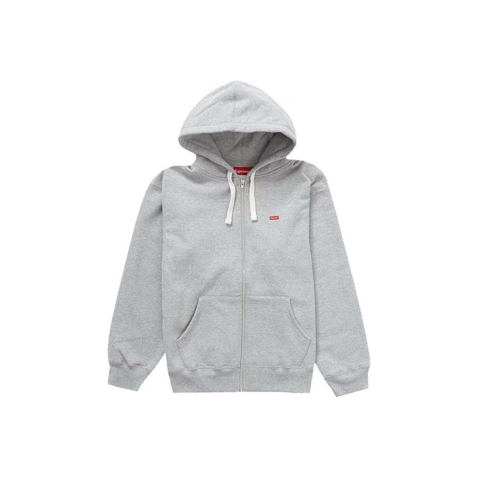 Supreme Small Box Drawcord Zip Up Hooded Sweatshirts Grey | IL259DN