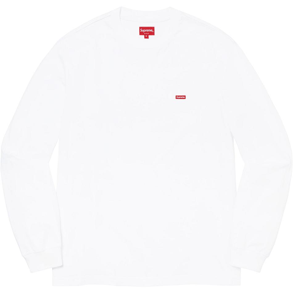 Supreme Small Box L/S Tee Sweaters White | IL347VD