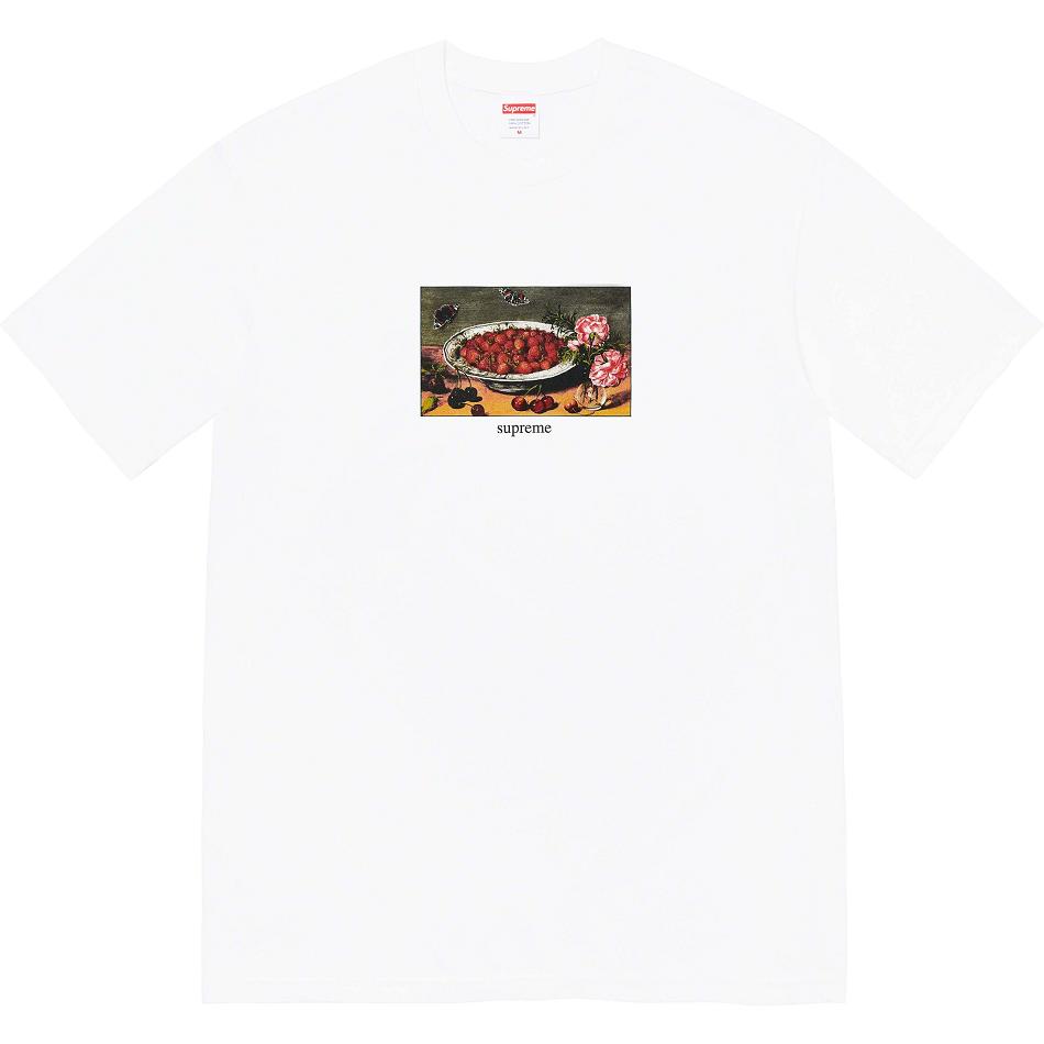 Supreme Strawberries Tee T Shirts White | IL250RW