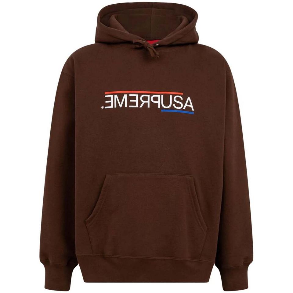 Supreme USA Hoodie Brown | IL462IS