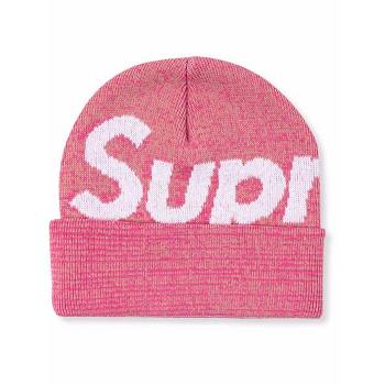 Supreme Big Logo Beanie Hats Pink | IL112CE