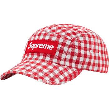 Supreme Gingham Camp Cap Hats Red | IL114BC