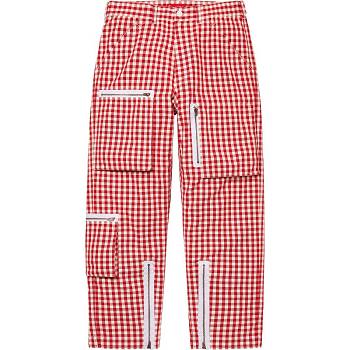 Supreme Gingham Flight Pant Pants Red | IL393JJ