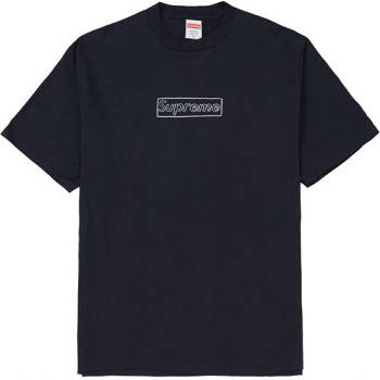 Supreme KAWS Chalk Box Logo T Shirts Black | IL198RW