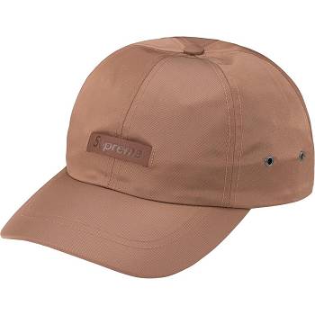 Supreme Leather Patch 6-Panel Hats Brown | IL122YU