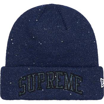 Supreme New Era® Metallic Arc Beanie Hats Navy | IL145EX