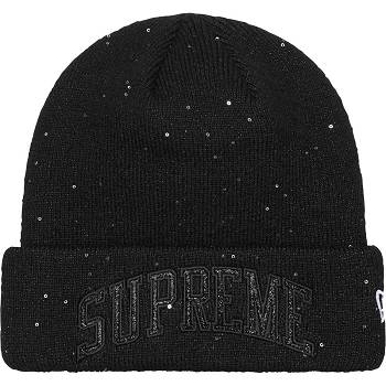 Supreme New Era® Metallic Arc Beanie Hats Black | IL146RW