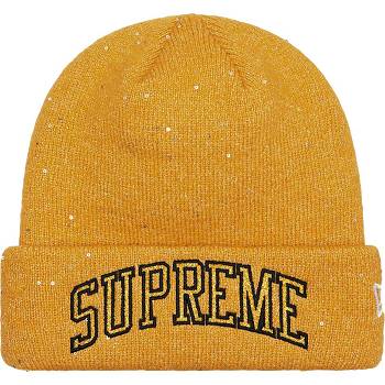 Supreme New Era® Metallic Arc Beanie Hats Gold | IL147TV