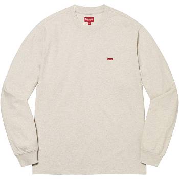 Supreme Small Box L/S Tee Sweaters Beige | IL343LH