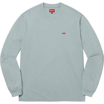 Supreme Small Box L/S Tee Sweaters Turquoise | IL345XF