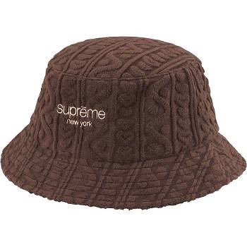 Supreme Terry Pattern Crusher Hats Brown | IL143QZ