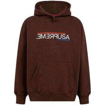 Supreme USA Hoodie Brown | IL462IS