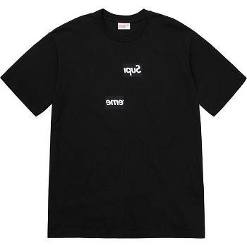 Supreme x CDG Split Box Logo T Shirts Black | IL194MA